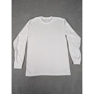 Supreme Shirt Mens Medium White Long Sleeve Crewneck Skate Streetwear USA Cotton